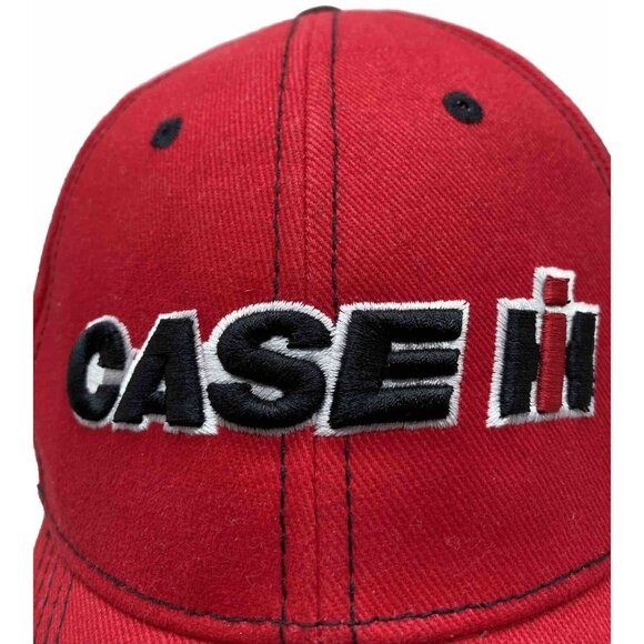 Case Agriculture Farm Heavy Equipment Baseball Hat Cap Red Black Logo - Picture 2 of 13